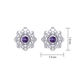 Sahasrara Crown Chakra Sterling Silver Post Earrings TER2046 - Jewelry