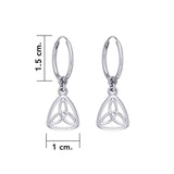 Adorned by the timeless Celtic Triquetra ~ Sterling Silver Jewelry Hoop Earrings TER2053