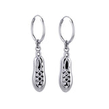 Irish Dancing Shoes Silver Hoop Earrings TER2058