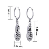 Irish Dancing Shoes Silver Hoop Earrings TER2058