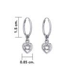 Celtic Knotwork Heart Silver Hoop Earrings TER2060