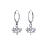 Sterling Silver Jewelry Scottish Thistle Hoop Earrings 