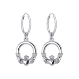 Irish Claddagh Silver Hoop Earrings TER2099