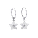 Plumeria - Hawaii National Flower Silver ฺHoop Earrings TER2100