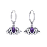 A Beautiful Tribute ~ Celtic Trinity Knot Silver Hoop Earrings TER2101 - Jewelry