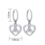 Celtic Trinity Heart Silver Hoop Earrings TER2105