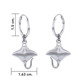 Manta Ray Sterling Silver Hoop Earrings TER2107