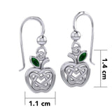 Celtic Spiritual Fruit Apple with Double Heart Silver Earrings with Gemstone TER2110 - Jewelry