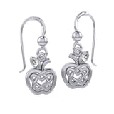 Celtic Spiritual Fruit Apple with Double Heart Silver Earrings with Gemstone TER2110 - Jewelry