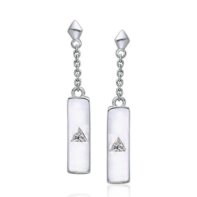 Power Triangle Silver Earrings TER215 - Jewelry