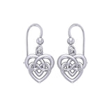 Celtic Infinity Knotwork Heart Silver Earrings TER2159