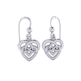 Celtic Infinity Knotwork Heart Silver Earrings TER2159