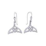 Whale Tail and Celtic Heart Sterling Silver Earrings TER2163