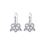 Whale Tail And Heart Sterling Silver Earrings TER2164