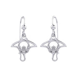 The Manta Ray Silver Earrings with Claddagh Symbol TER2167