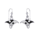 The Manta Ray with Yin Yang Symbol Silver Earring TER2168