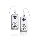 Fleur De Lis Silver Earrings TER221 - Jewelry