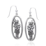 Scotch on the Rocks Bagpipes Sterling Silver Earrings By Courtney Davis TER223