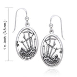 Celtic Bagpipes Silver Earrings TER225 - Jewelry