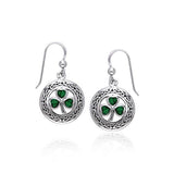 Celtic Knotwork Silver Shamrock Earrings TER227 - Jewelry