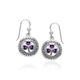 Celtic Knotwork Silver Shamrock Earrings TER227 - Jewelry