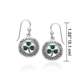 Celtic Knotwork Silver Shamrock Earrings TER227 - Jewelry