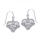 Cari Buziak Celtic Knotwork Silver Heart Earrings TER245 - Jewelry