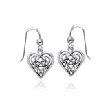 Celtic Knotwork Silver Heart Earrings TER378
