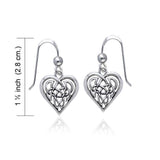 Celtic Knotwork Silver Heart Earrings TER378 - Jewelry