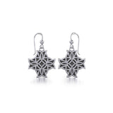 Modern Celtic Knotwork Cross Silver Earrings TER380 - Jewelry