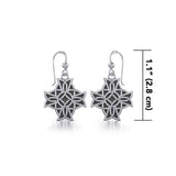Modern Celtic Knotwork Cross Silver Earrings TER380 - Jewelry