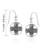 Celtic Lismore Cross Silver Earrings TER467 - Jewelry