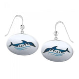 Dolphin and Waves Silver Earrings TER497 - Jewelry