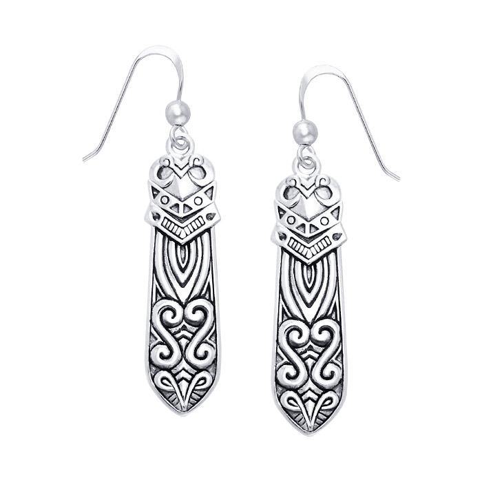 Celtic Maori Silver Earrings TER521 - Jewelry