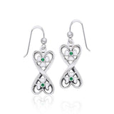 Danu Elegant Silver Celtic Knotwork Earrings with Gems TER544 - Jewelry