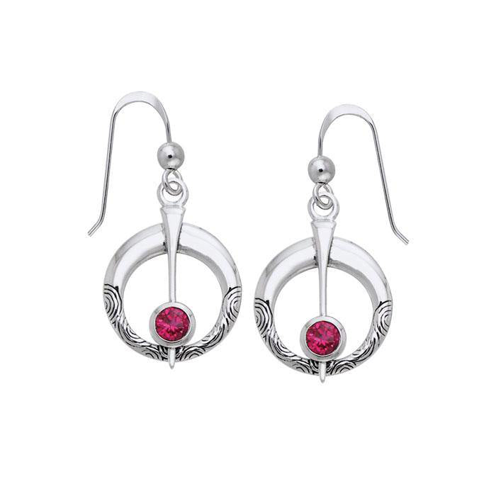 Danu Silver Thistle Earrings with Gems TER545