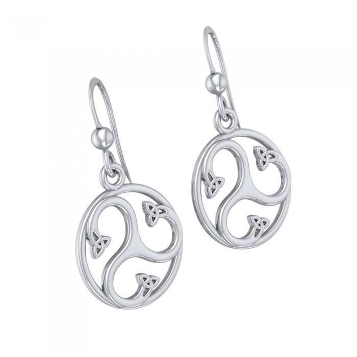 Find your spirituality within Silver Triquetra Dangle Earrings TER568 - Jewelry
