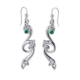 Eternity and Celtic pride Silver Triquetra Dangle Earrings with Gemstones TER570