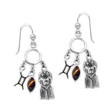 Gemini Zodiac Symbol Silver Earring TER886 - Jewelry