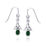 Celtic Triquetra Gemstone Earrings TER978 - Jewelry