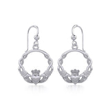 Celtic Knotwork Claddagh Earrings TER984 - Jewelry