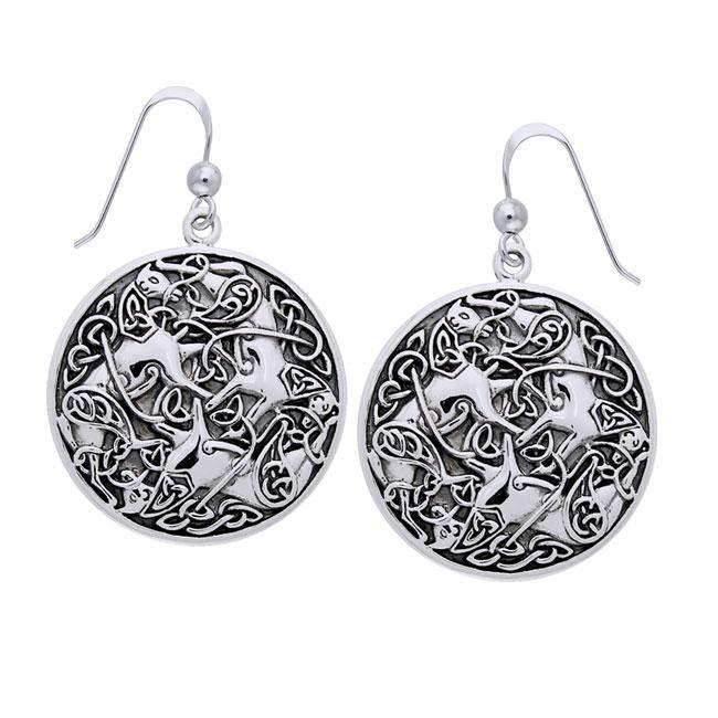 Celtic Knot Horse Silver Earrings TER996 - Jewelry