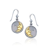 Crescent Moon Face and Star Earrings TEV030