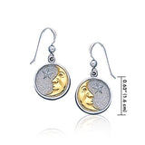 Crescent Moon Silver and 14K Gold Accent Earrings TEV030 - Jewelry