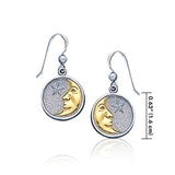 Crescent Moon Face and Star Earrings TEV030 - Jewelry