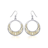 Celtic Moon Silver and 14K Gold Accent Earrings TEV101
