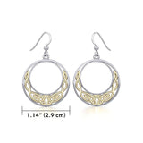 Celtic Moon Silver and 14K Gold accent Earrings TEV101 - Jewelry