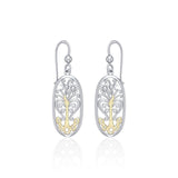 Worthy of the Golden Tree of Life ~ 14k Gold accent and Sterling Silver Jewelry Earrings TEV2795