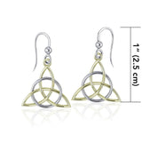 Triquetra Silver and 14K Gold accent Earrings TEV2912 - Jewelry