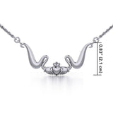 Modern Claddagh Silver Necklace TN057 - Jewelry